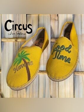 Circus by Sam Edelman Leni Havana Good Time Yellow Espadrille Flats Size 7.5